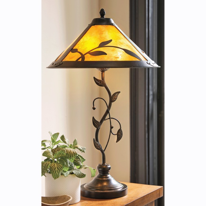 Scroll Leaf Mica Lamp, , large