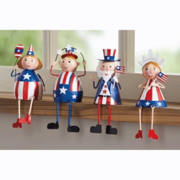 Set of 4 Americana Shelf Sitters, , large