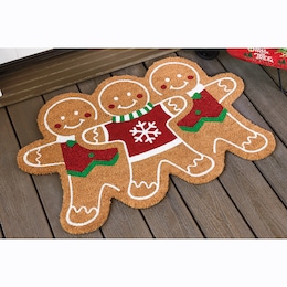 Gingerbread Trio Coir Mat - 24&quot; x 36&quot;, , large