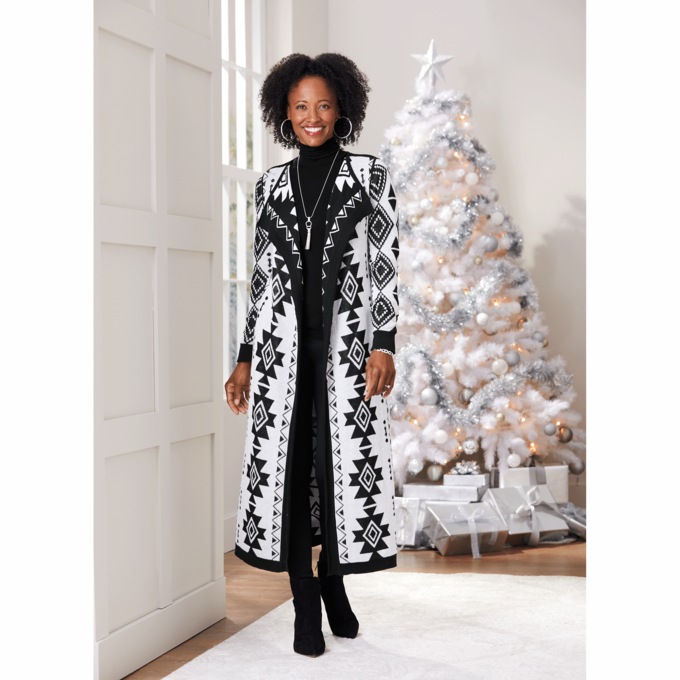 Santa Fe Reversible Sweater Duster, , large