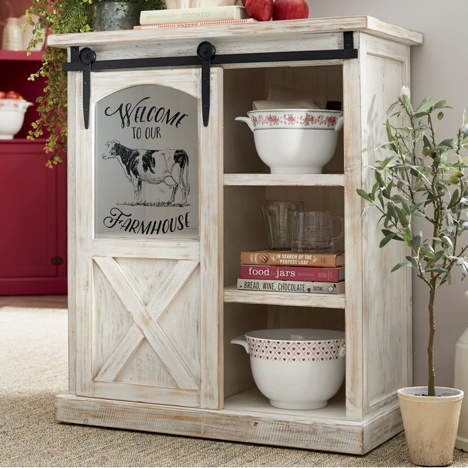 Farmhouse Barn Door Cabinet