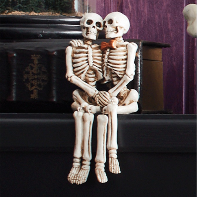 Sitting Skeleton Couple, , large