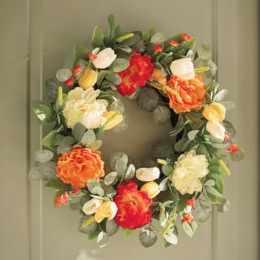 Summertime Peony and Tulip Wreath, , large