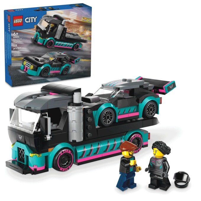 LEGO City Race Car and Car Carrier Truck, , large