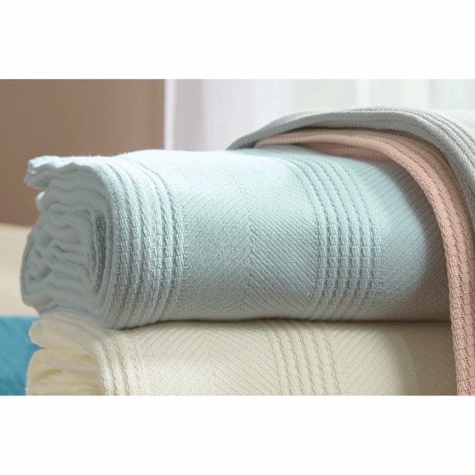 Vellux Textured Blanket, Light Blue, large