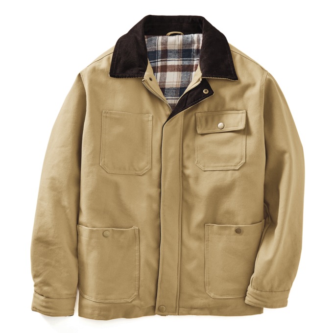 Flannel-Lined Barn Coat, , large