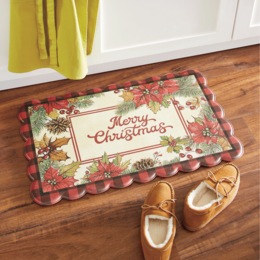 Christmas Anti-Fatigue Scalloped-Edge Mat - 18&quot; x 30&quot;, , large
