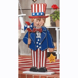 Chunky Wood Patriotic Girl or Boy, , large