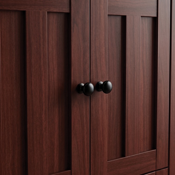 Katie Sideboard Cabinet with Drawers, Black Cherry, large