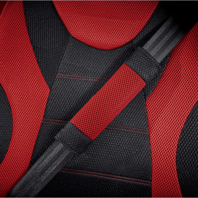 14-Piece Car Seat Cover Set - Universal Fit with Steering Wheel and Belt Covers, Red, large