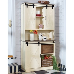 Storage Furniture Kitchen Dining Room Buffet Hutch Country Door Barn Door Buffet And Hutch