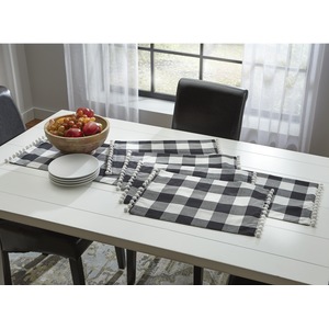 City Farmhouse Dining Room Buffalo Check Drapes Black White