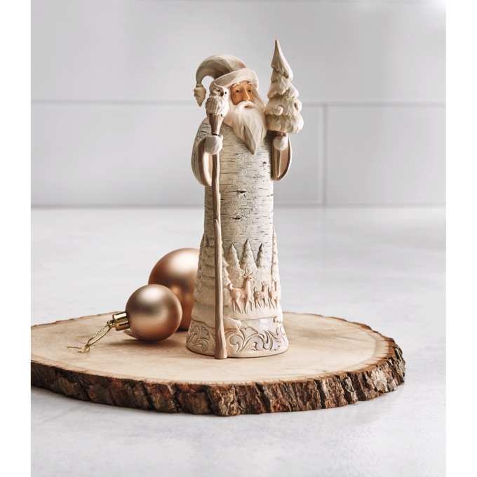 Jim Shore White Woodland Santa Figurine, , large