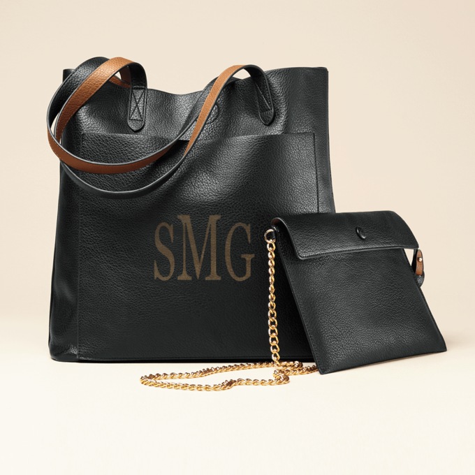 Personalized 2-Piece Reversible Tote Set, , large