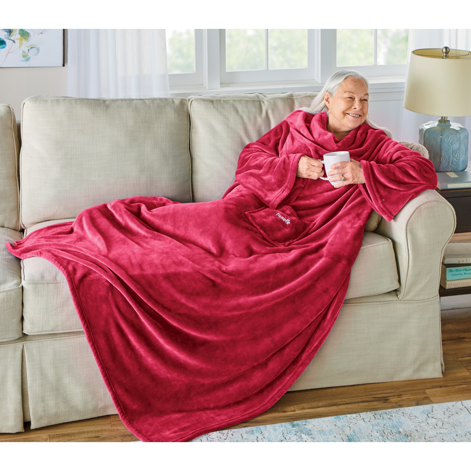 Plush best sale sleeved throw