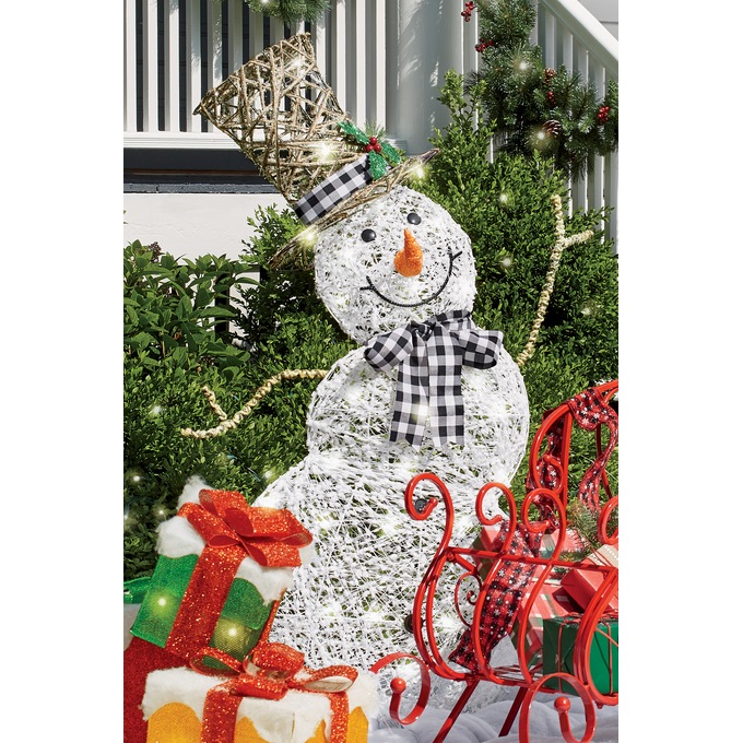 3d Lighted Snowman Country Door