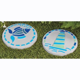 Set of 2 Coastal Garden Stones, , large