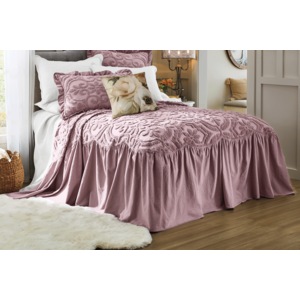 Adeline Skirted Chenille Bedspread, , large