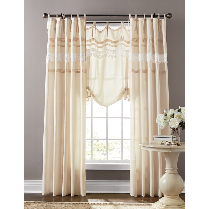 Pleated Cluny Lace Panel , , large