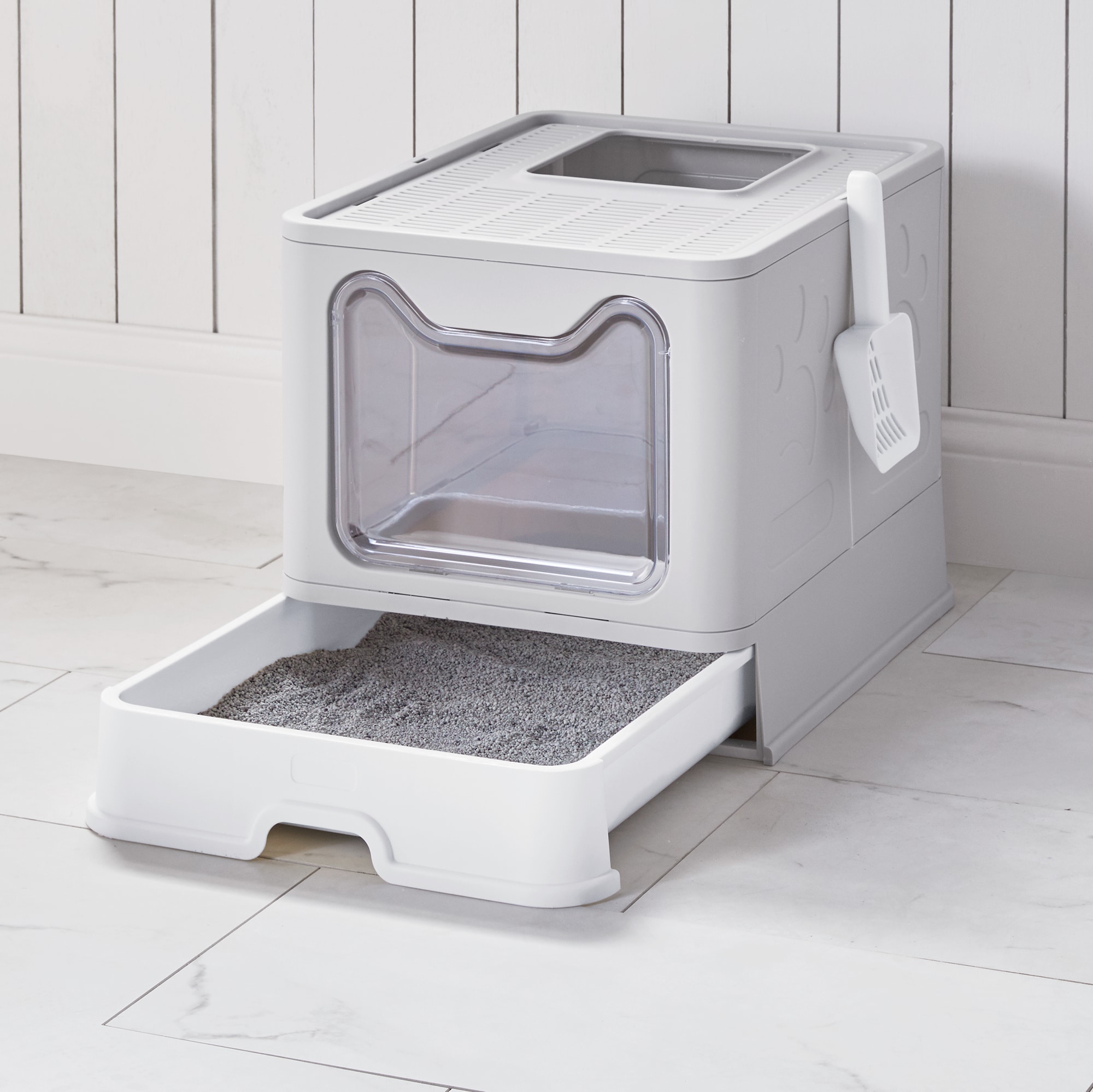 One-Way Litter Bin with Scoop, , large