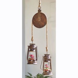 Hanging Lantern Pulley Planter, , large