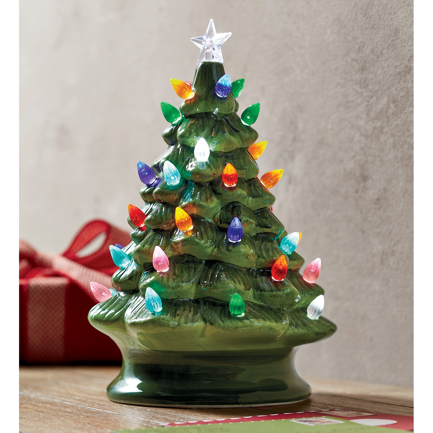 Lit Ceramic Tabletop Tree Country Door