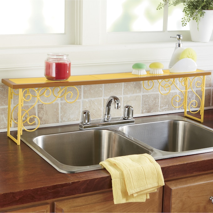 adjustable shelf over the kitchen sink