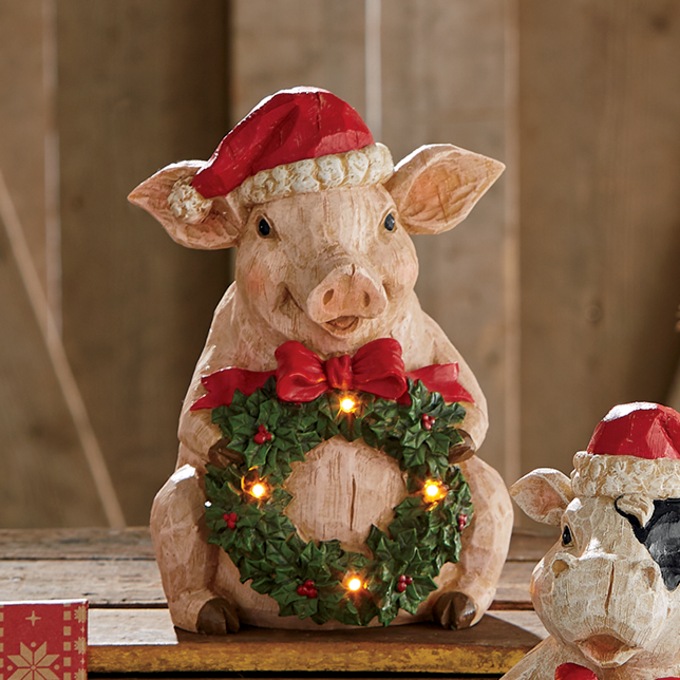 Lit Christmas Farm Animal, , large