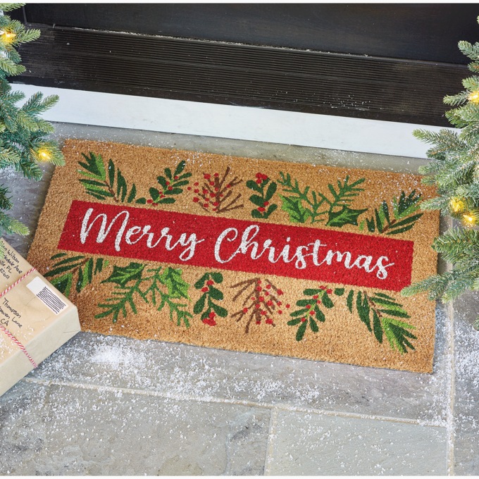 Merry Christmas Coir Mat, , large