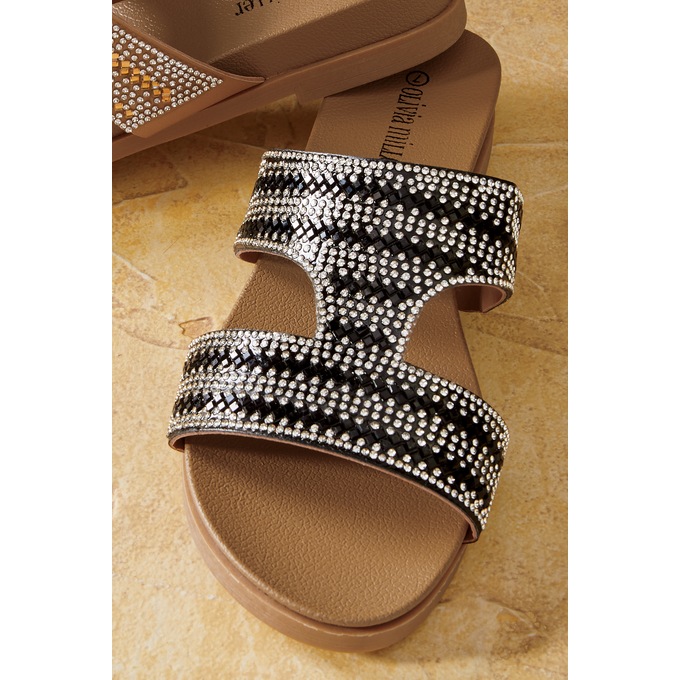 Olivia Miller Rhinestone Cutout Sandal, , large