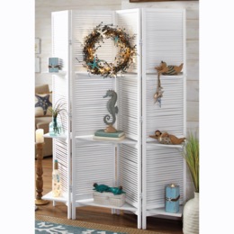 Shutter Room Screen With Shelves, , large