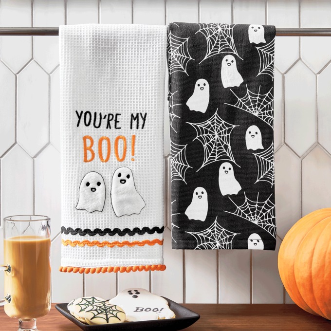 Set of 2 Seasonal Kitchen Towels, , large