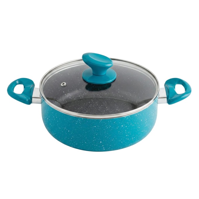 Chef Tested 11-Piece Granite Ceramic Nonstick Cookware Set, Teal, large