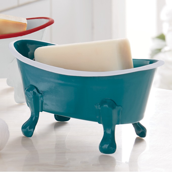 Ceramic Bathtub Soap Dish with Drainage Holes Bathroom Accessories