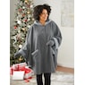 Simone Sherpa Cape and Gloves Set, Gray Heather, large