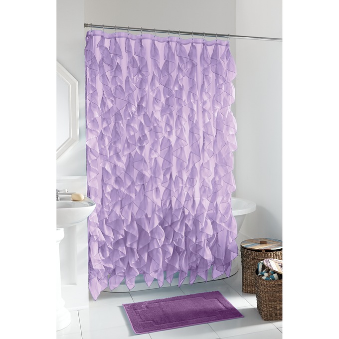 Cascade Shower Curtain, Lavender, large