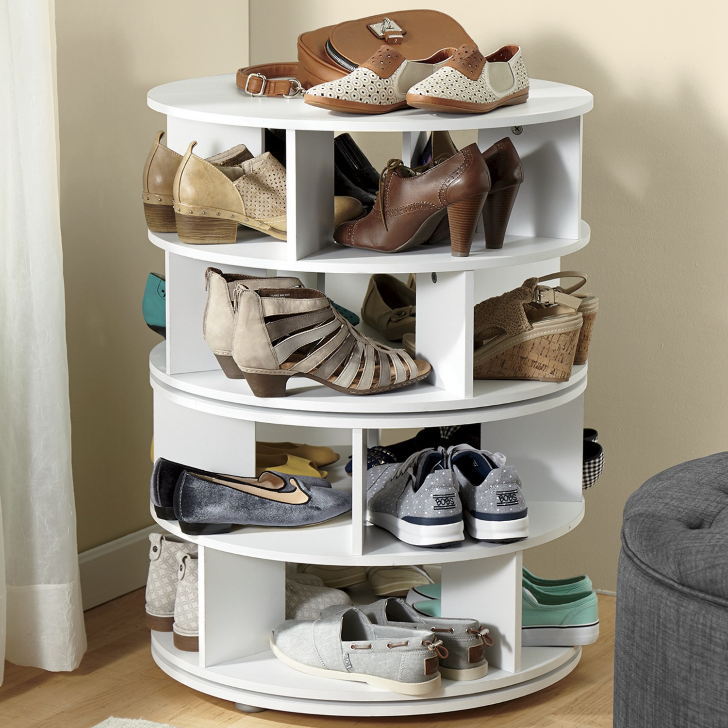 round shoe rack design