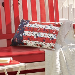 Floral Flag Indoor/Outdoor Pillow, , large