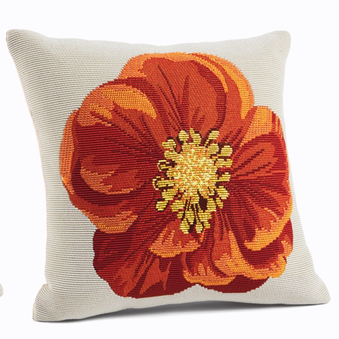 Indoor/Outdoor Figural Flower Pillow, , large