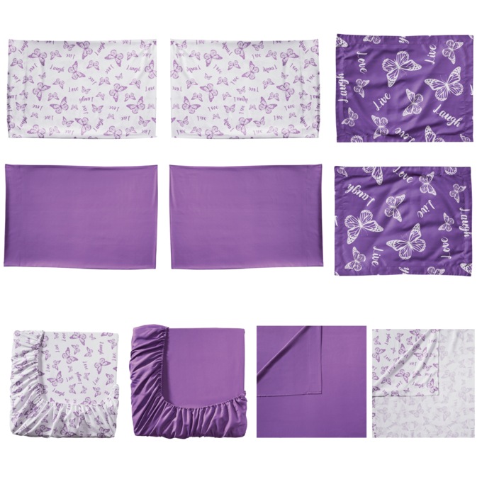 2-Pack Butterfly Sentiments Microfiber Sheet Set, , large
