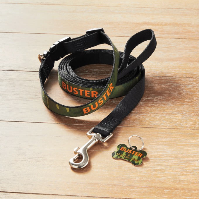 Personalized Dog Accessories, Green Camo, large