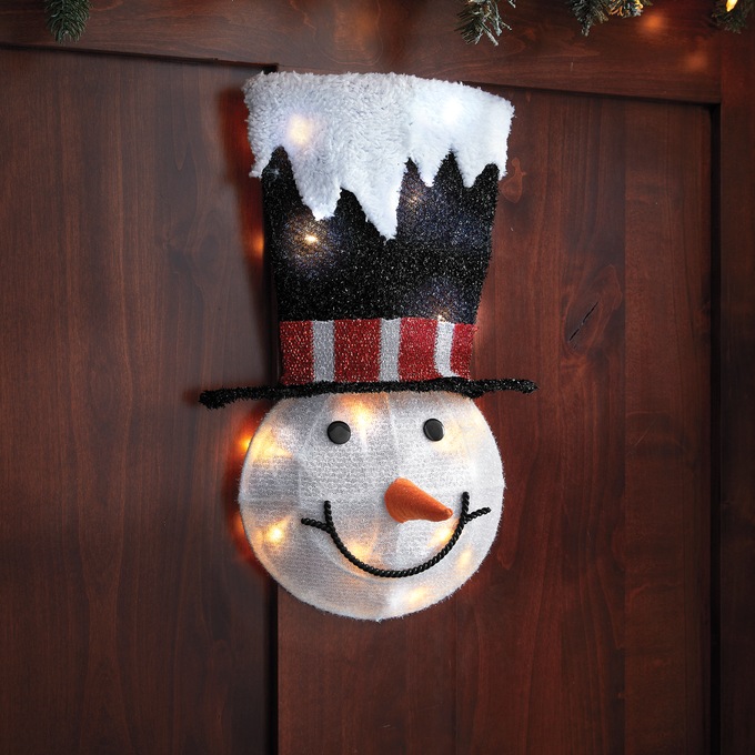 Lit Snowman Wall Hanging, , large