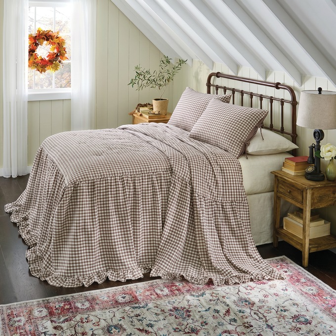 Classic Gingham 3-Piece Bedspread Set with Shams, , large