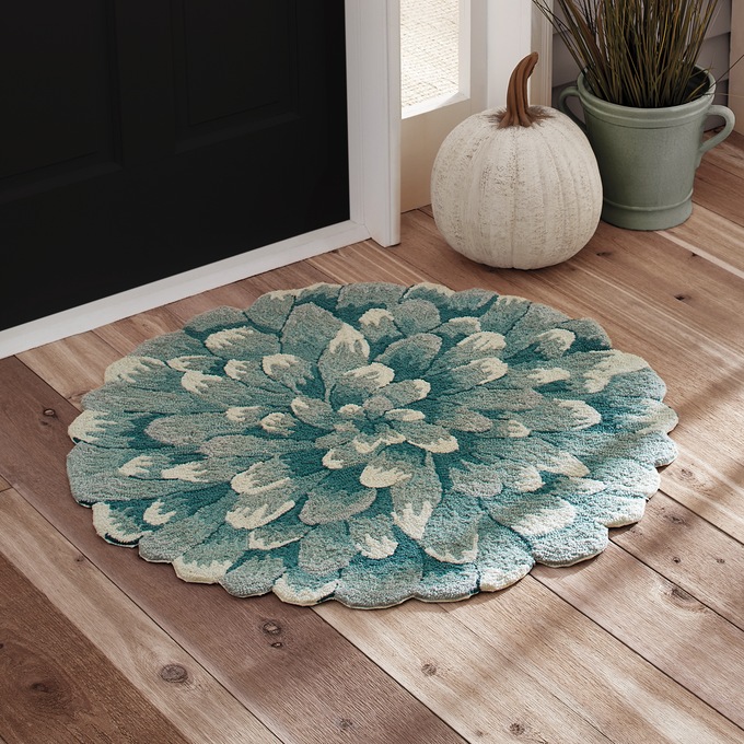 Mum-Shaped Indoor/Outdoor Rug - 36" diam., , large