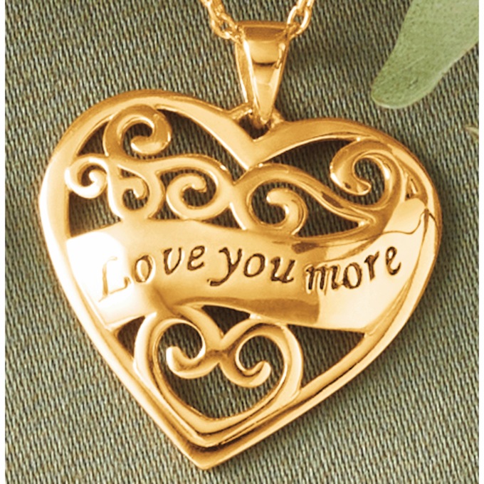 Love You More Necklace and Earring Set, , large