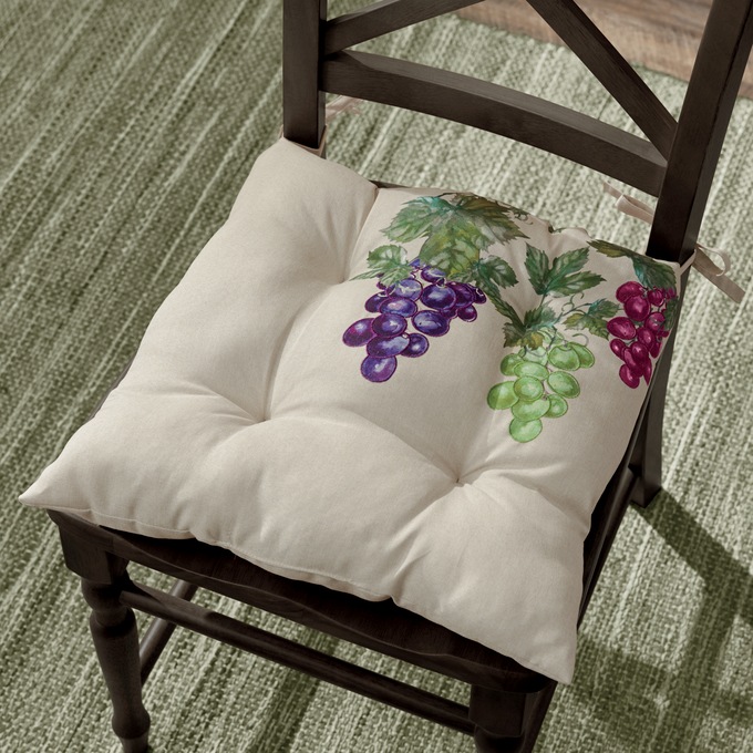 Embroidered Grape Seat Cushion Country Door