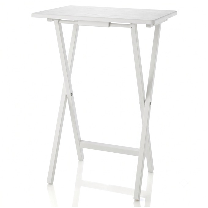 Louis 5-Piece Tray Table Set, White, large