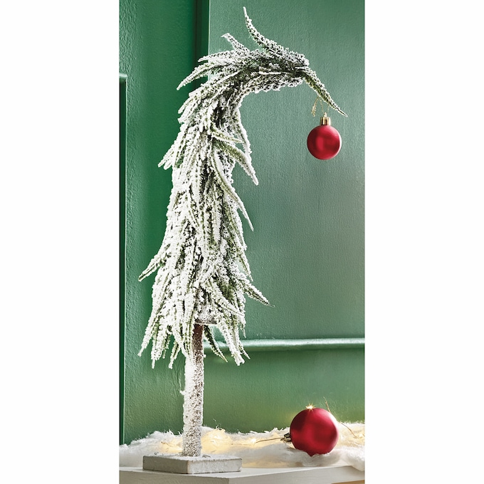 Bent-Top Snowy Evergreen Tree, , large
