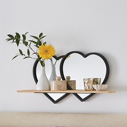 Double Heart Wall Shelf, , large