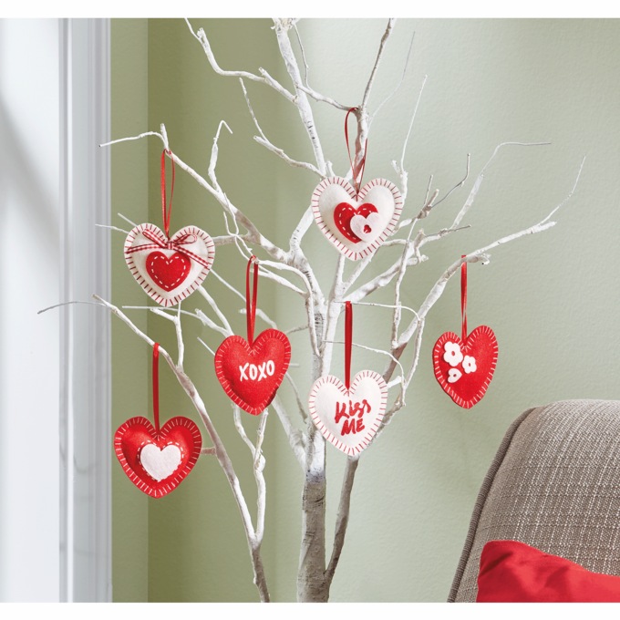 Set of 6 Valentine Ornaments, , large